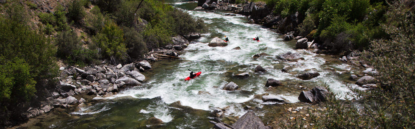 Kayaking the final rapids on Big Creek