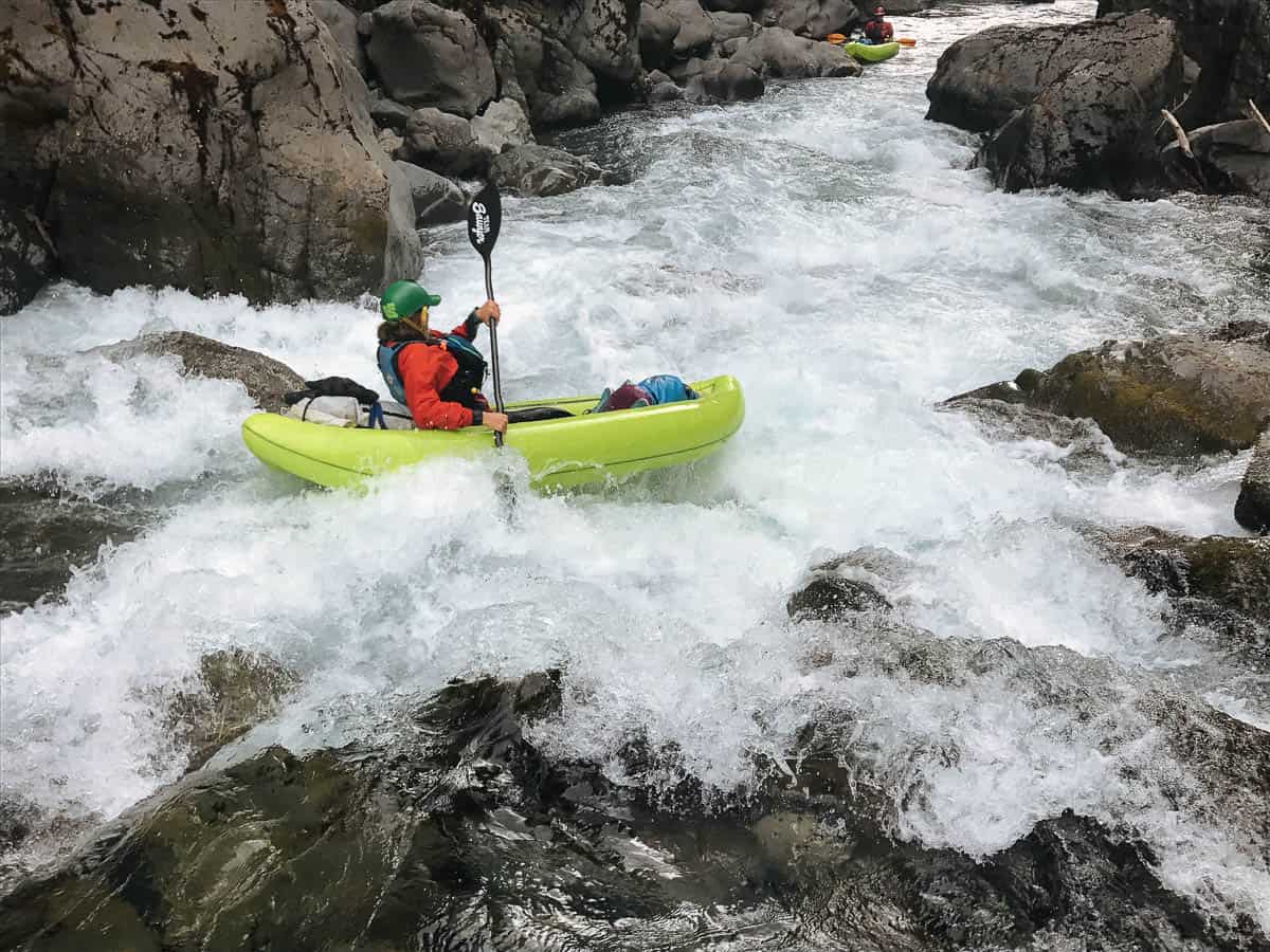 Kayaking Boulder Drop Rapid on the Chetco River