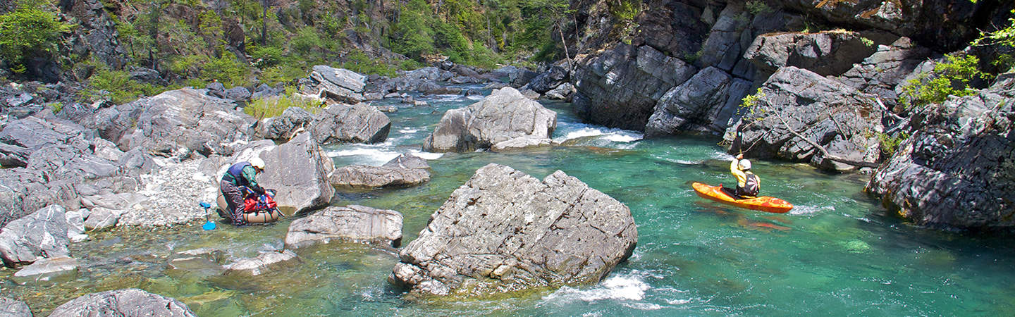 Kayaking in the heart of the Upper Chetco River Gorge