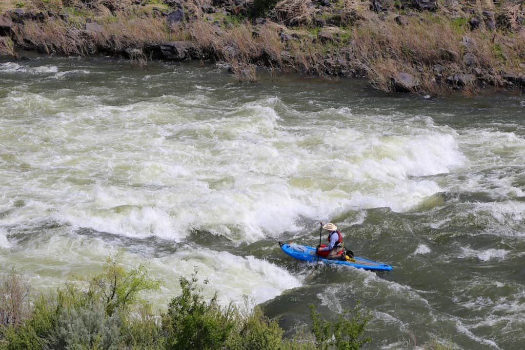 Paddleboarding Clarno Rapid on the John Day River