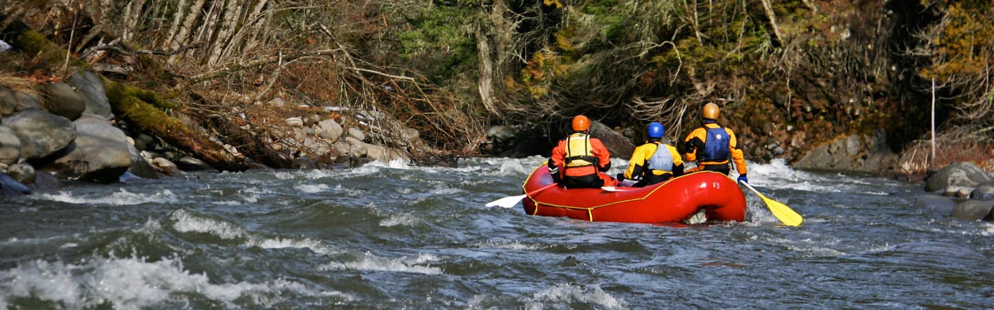 Rafting continuous whitewater on the East Fork of the Hood River below Dee