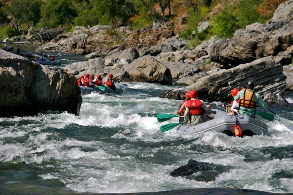 Rafts heading into Hell's Kitchen