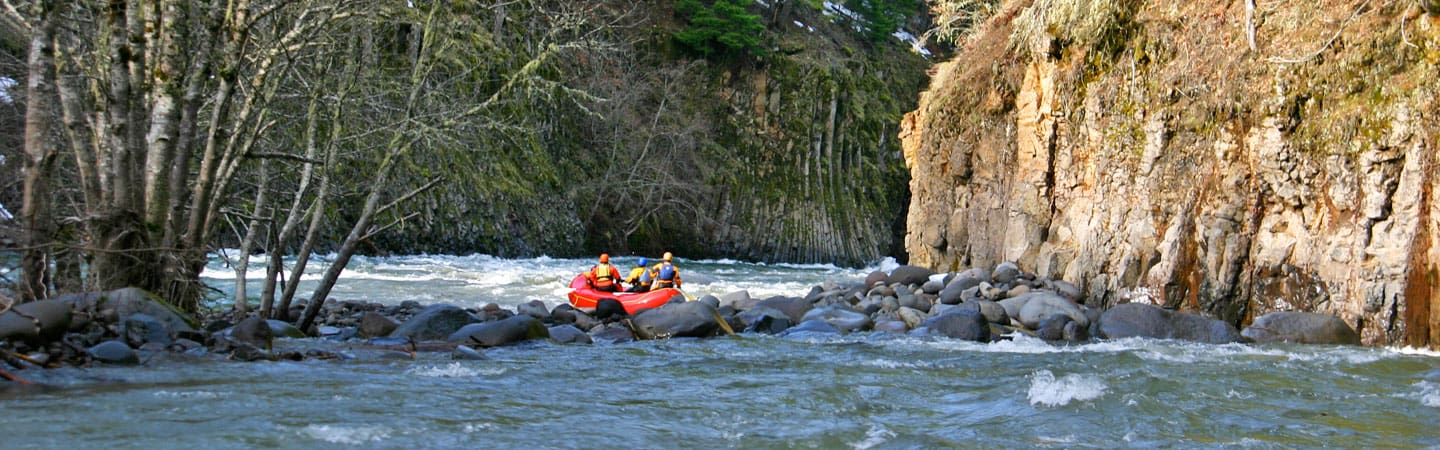 Rafting just below the confluence of the East Fork and West Fork of the Hood River