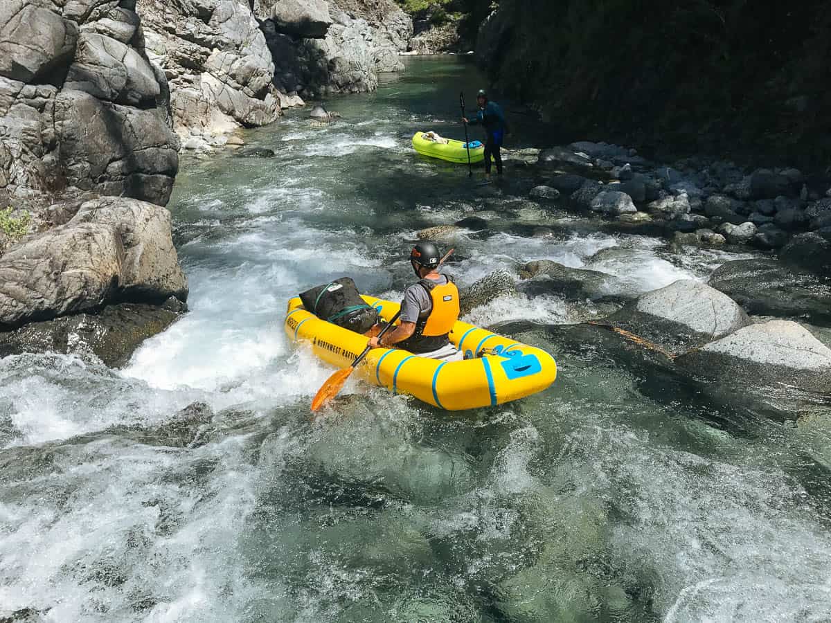 Kayaking one of the many fun rapids in the Magic Canyon