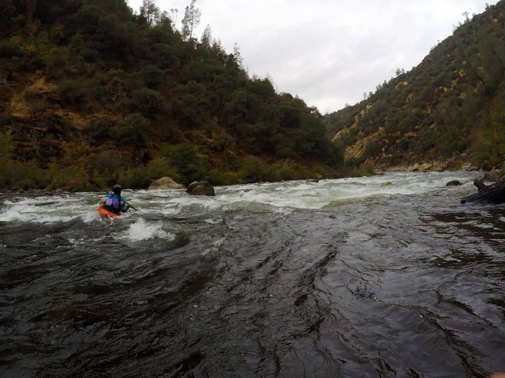 Kayaking Meat Grinder Rapid on the South Fork of the American River