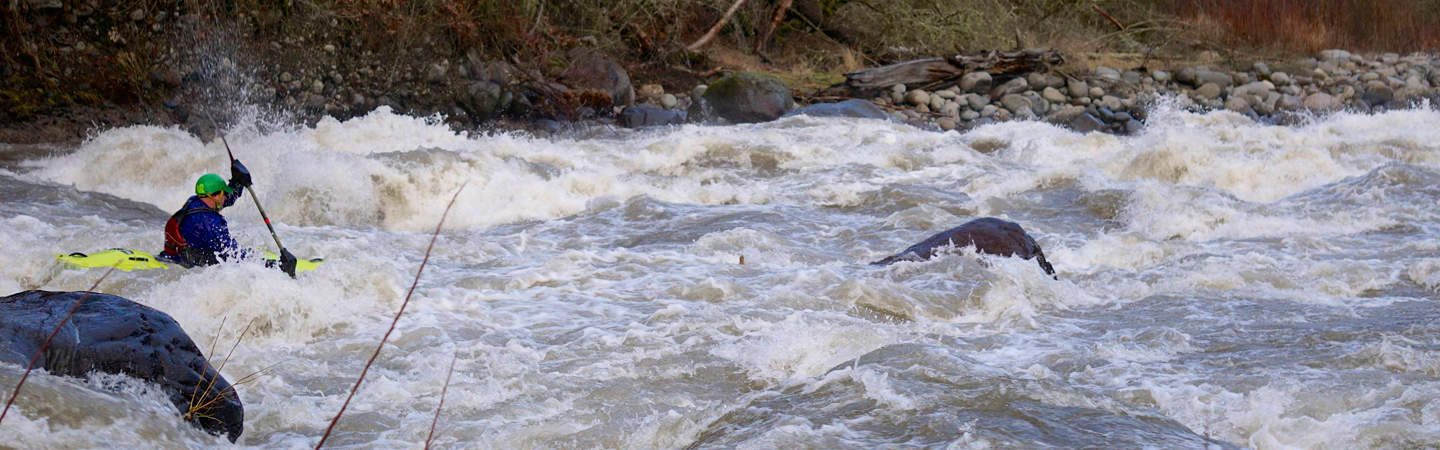 The Upper Dam Rapid on the Hood River at 8 Feet