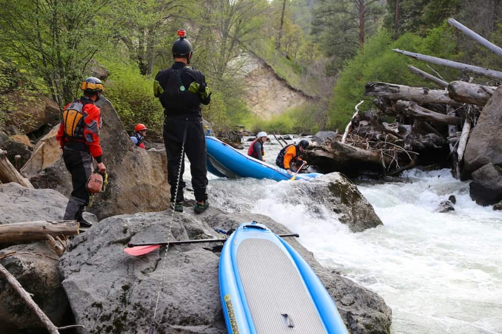 Log choked rapid on the White River