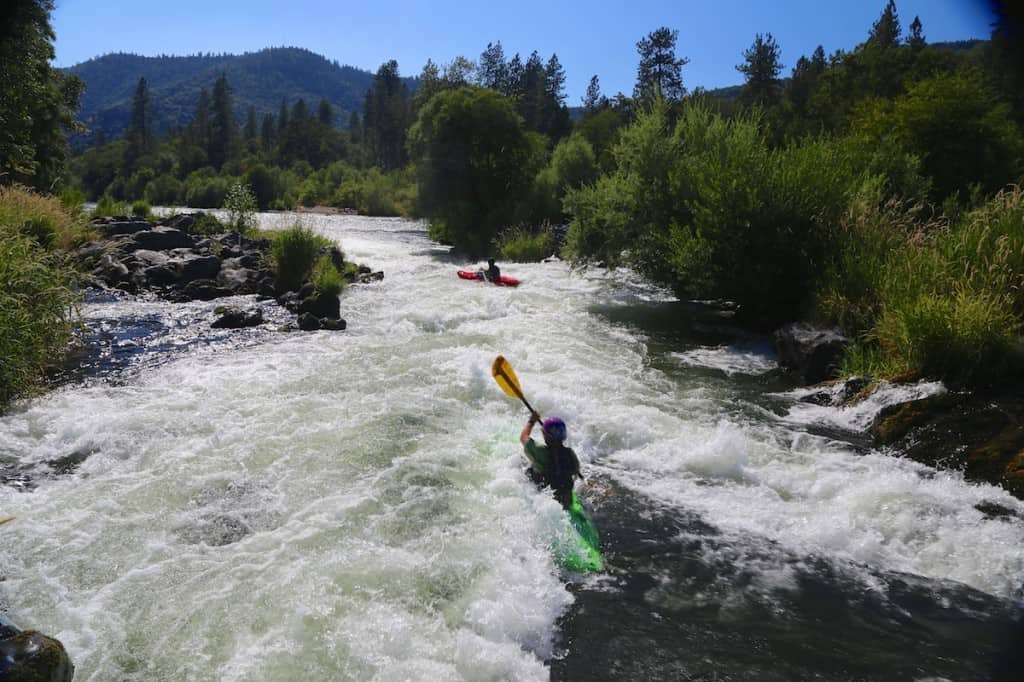 Kayaking Nugget Rapid on the Rogue River