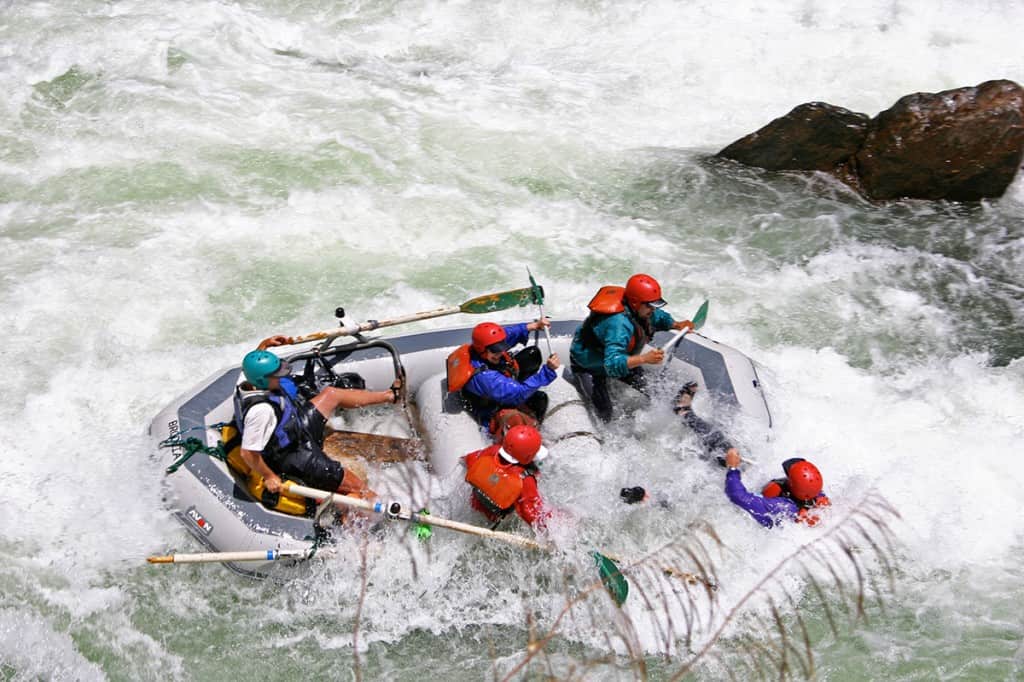 Steve Welch guiding the Class V Clavey Falls on the Tuolumne River