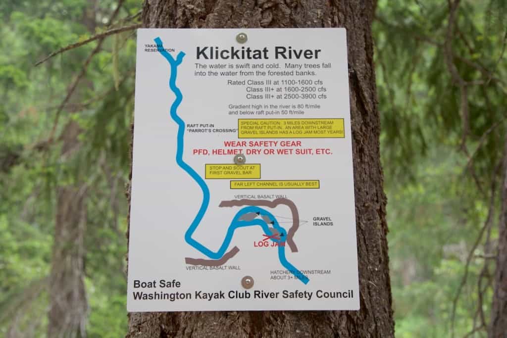 Sign at Parrot's Crossing on the Upper Klickitat River