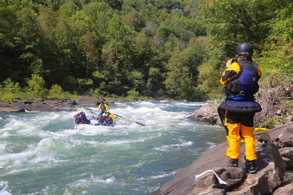 Video boater catching the action at Lower Mash