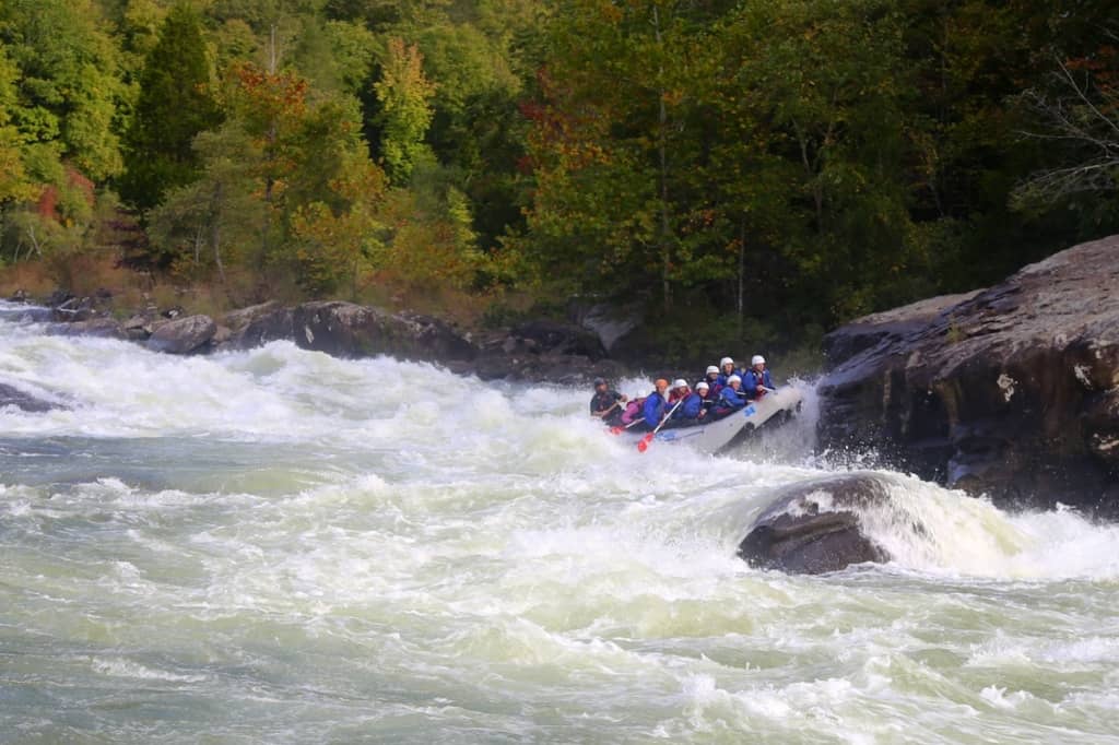 Raft hitting the Pillow at Pillow Rock