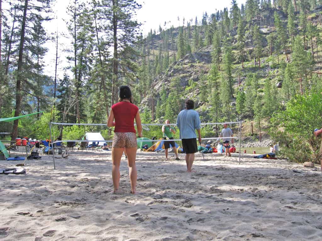 Most camps on the Salmon River have big, sandy beaches