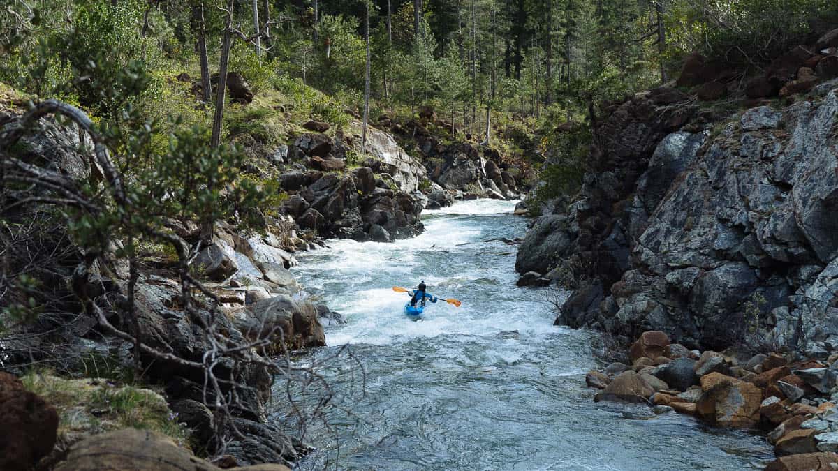 Paddling Stony Creek into the North Fork of the Smith River