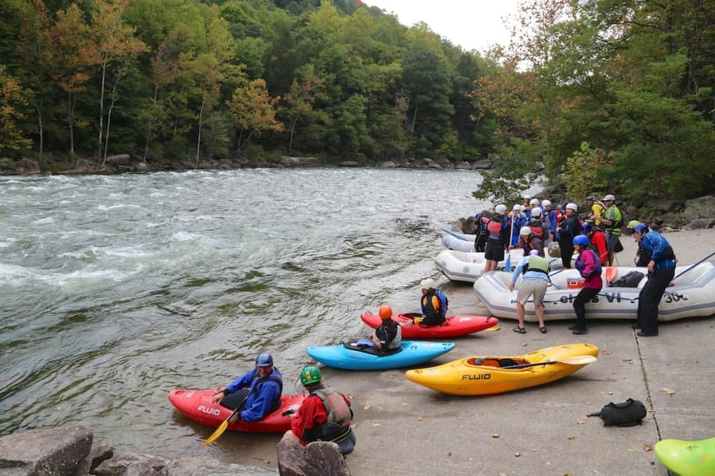 Put-in below Summersville Dam on the Upper Gauley