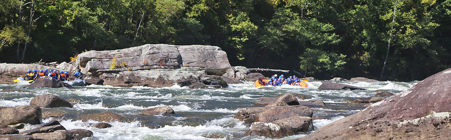 Rafts in Upper Mash on the Lower Gauley River