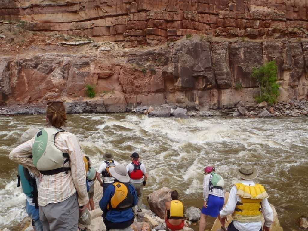 Scouting Warm Springs Rapid - Photo by Kavita Heyn