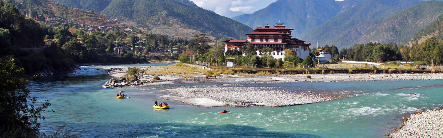 Confluence of the Mo Chhu and Po Chhu at the Puankha Dzong