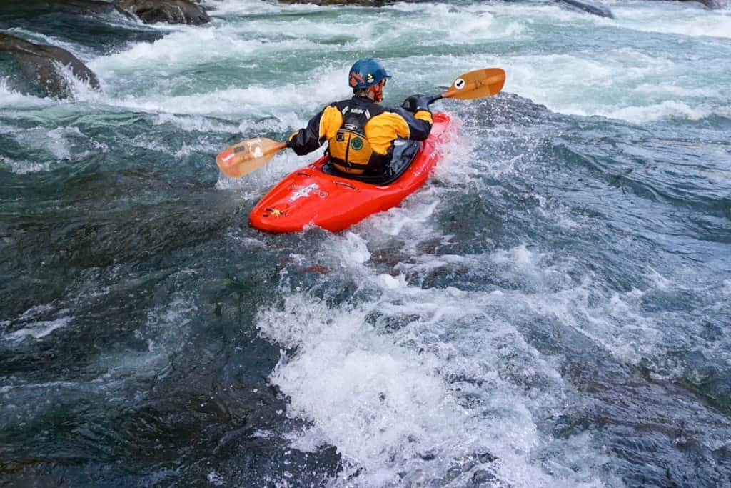 Kayaking the Hood River in my Stolhquist Descent