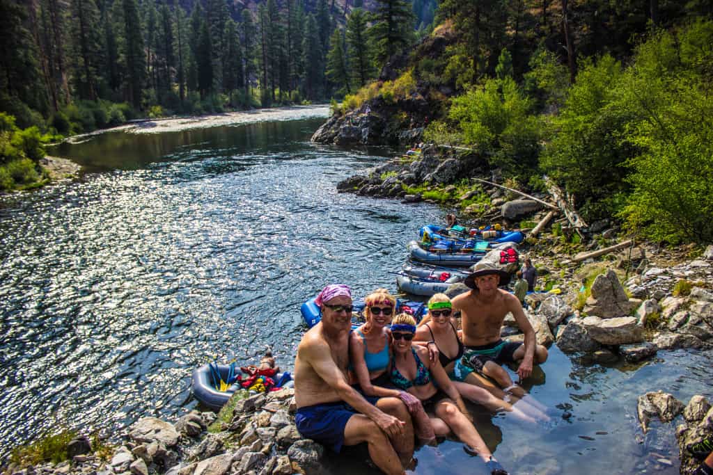Soaking in hot springs along the Middle Fork of the Salmon River