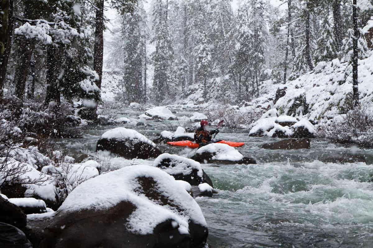 Winter Boating on the South Fork of Rough and Ready Creek