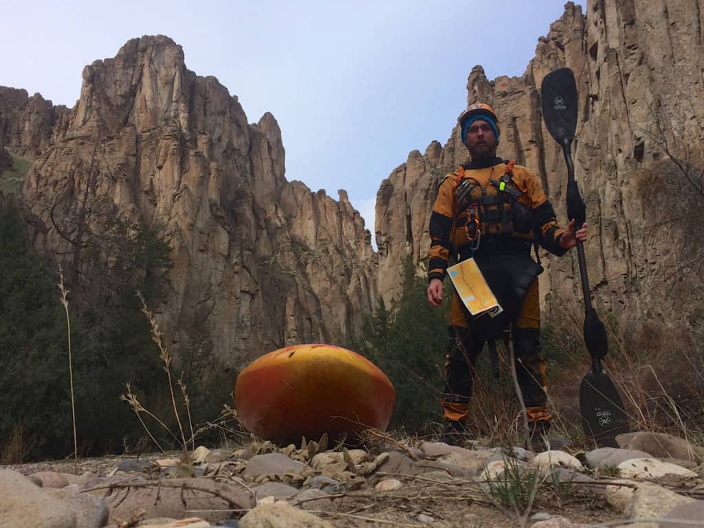 The lonely canyon and the paddler