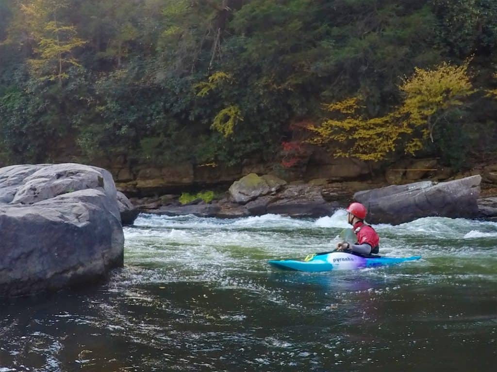 The entrance to Dimple Rapid on the Lower Yough