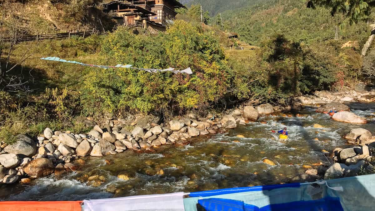 View of kayaker from the second bridge