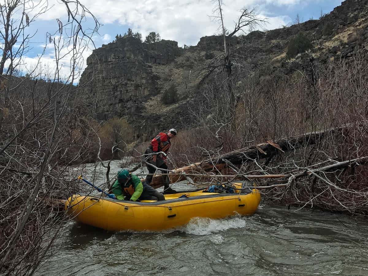 Wood can be a problem on the North Fork of the Owyhee River