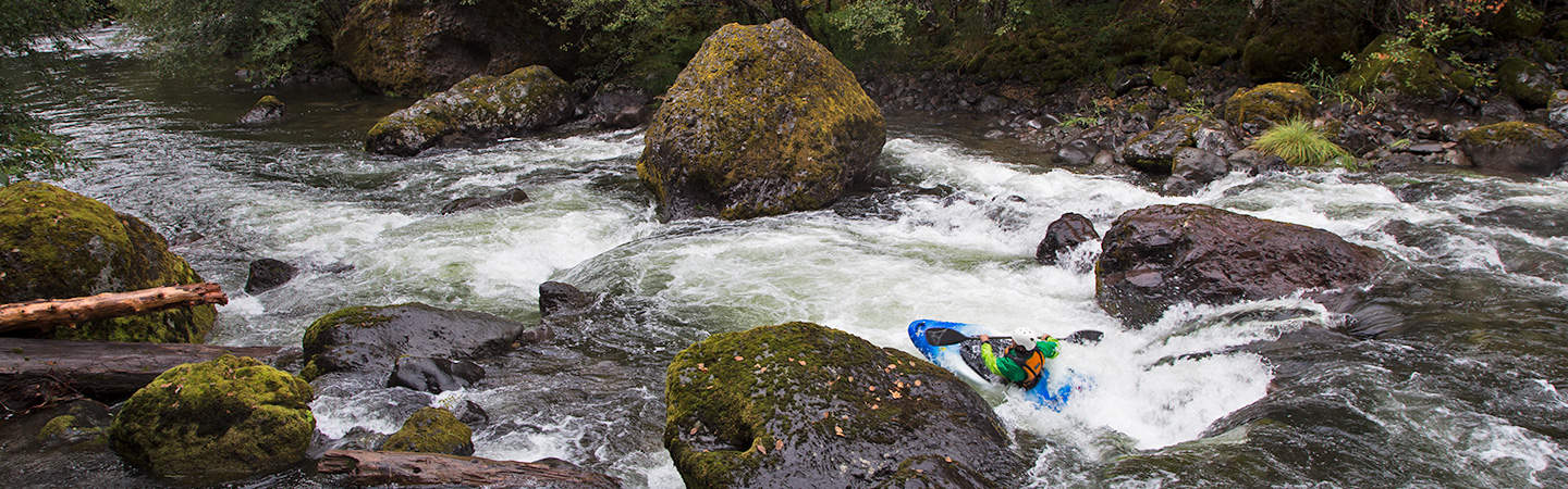 The bottom part of Boulderdash Rapid on the Collawash River