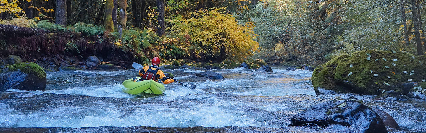 Inflatable Kayak on the Roaring River