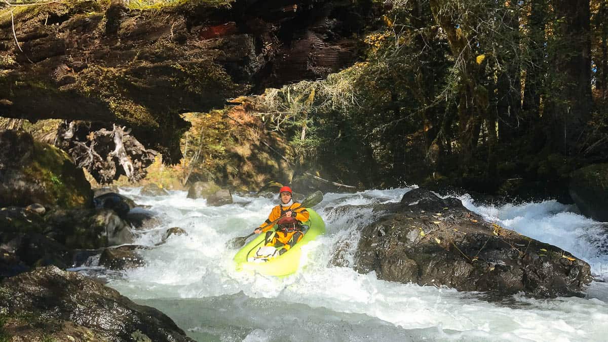 Inflatable Kayak at Rock Star Rapid on Roaring River