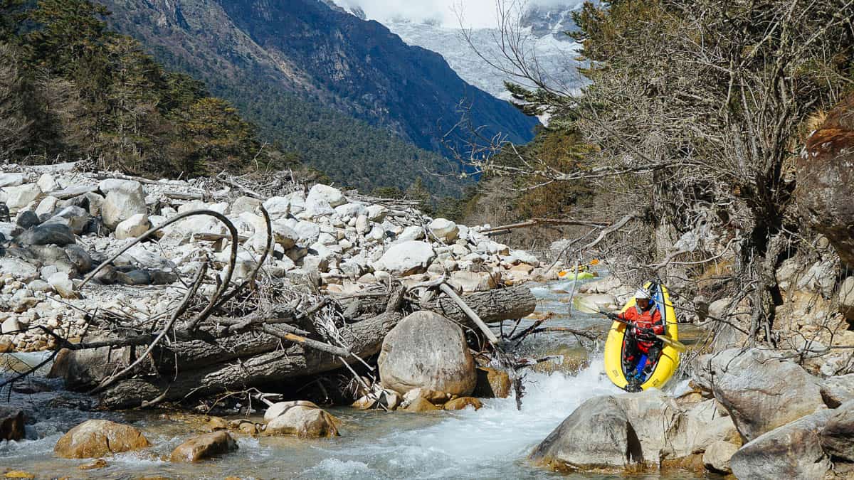 First rapid on the headwaters of the Mo Chhu