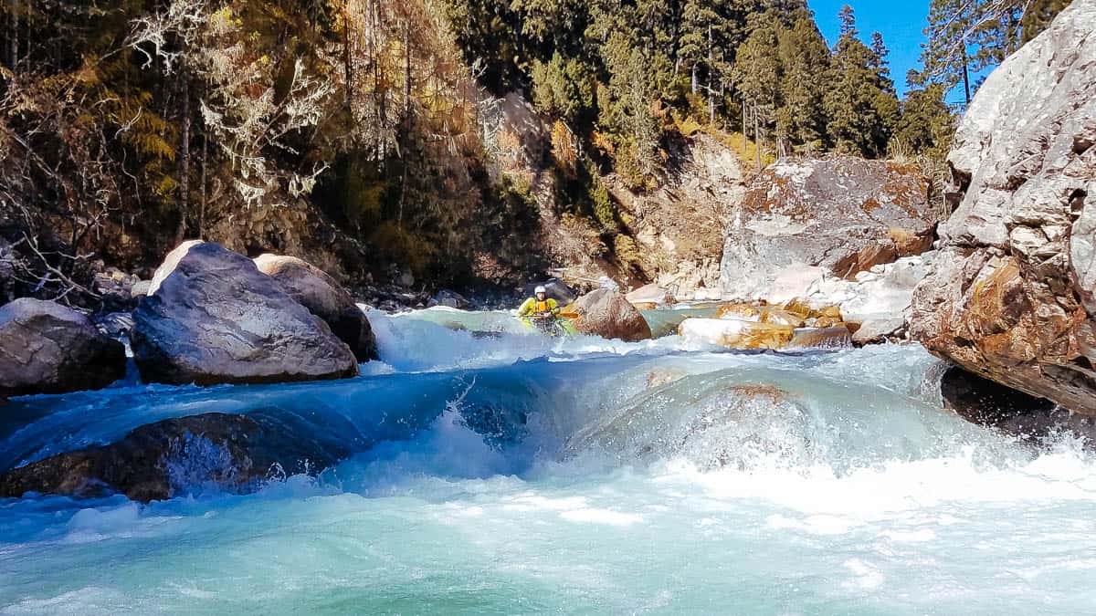 Typical rapid on the Mo Chhu below the Masang Gang Chhu