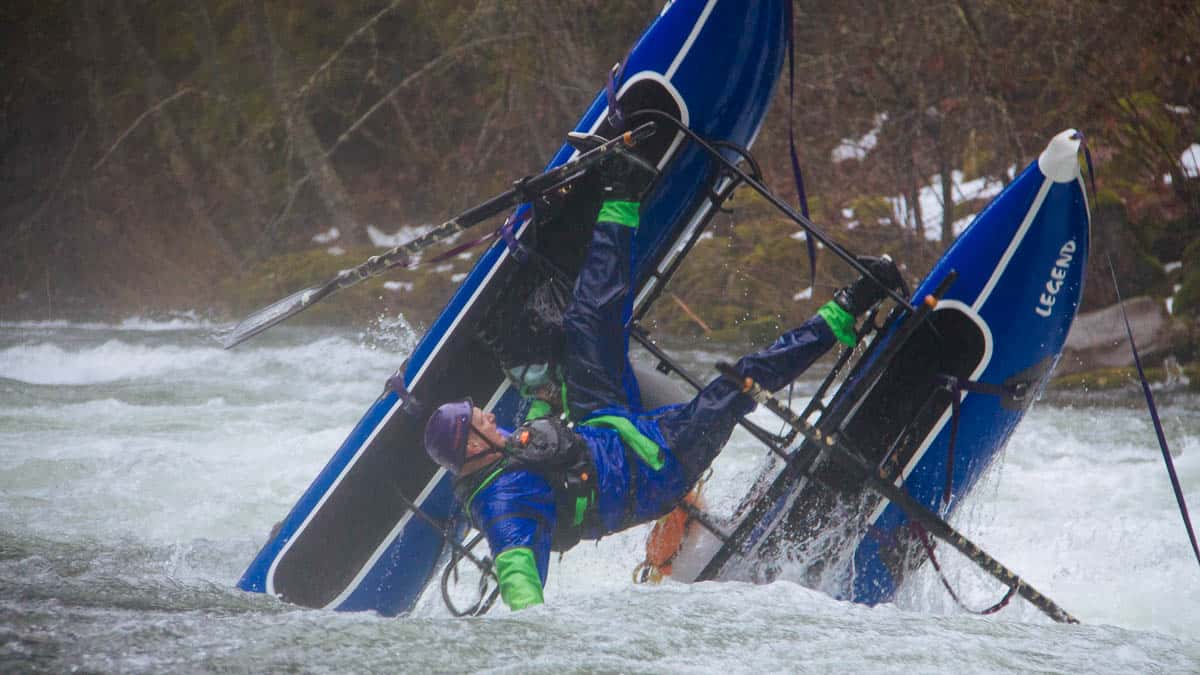 Cataraft flip at the Beatdown Hole on the West Fork of the Hood River