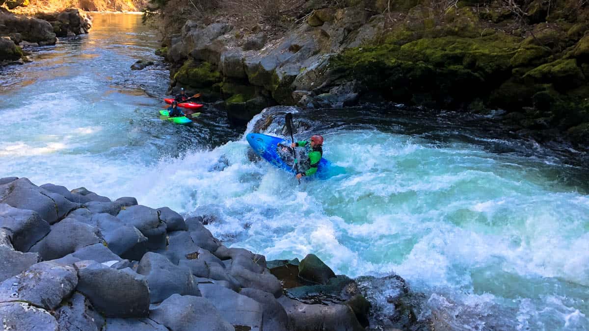 Off Ramp Rapid at 3 feet on the White Salmon Gaugea