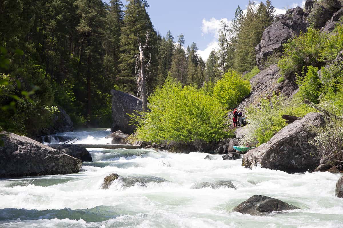 Scouting the portage on Eagle Creek