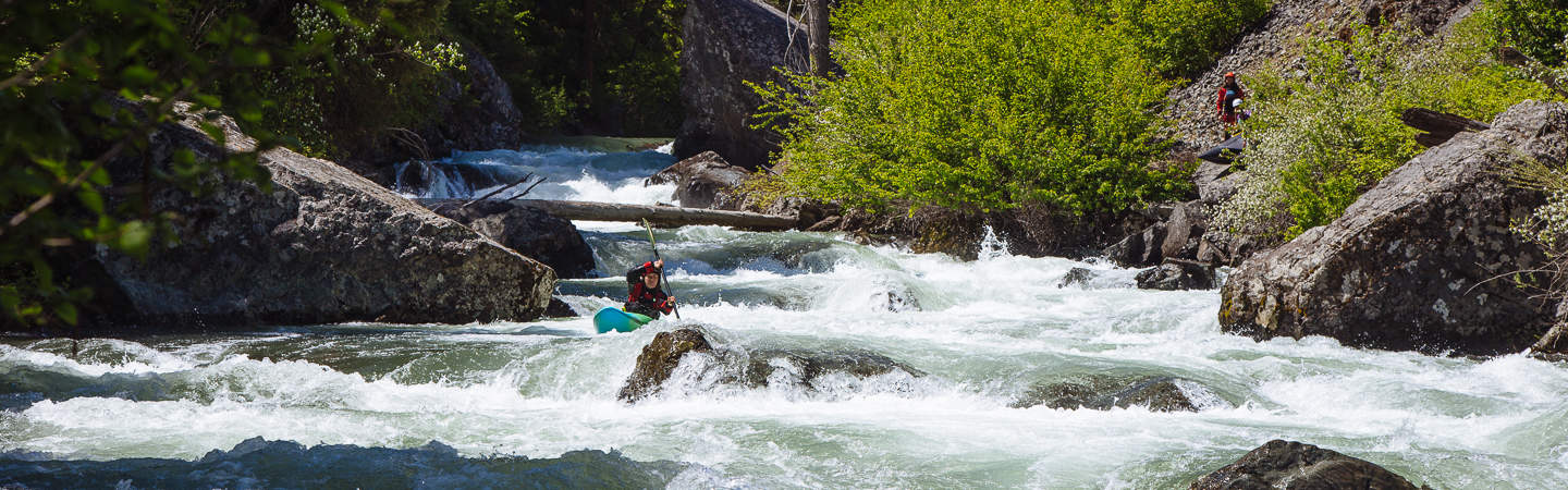 Kayaking below the portage on Eagle Creek