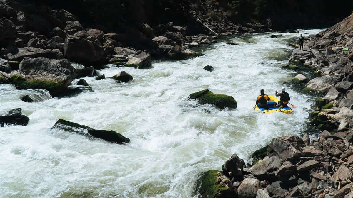 Rafting the final part of Gore Rapid