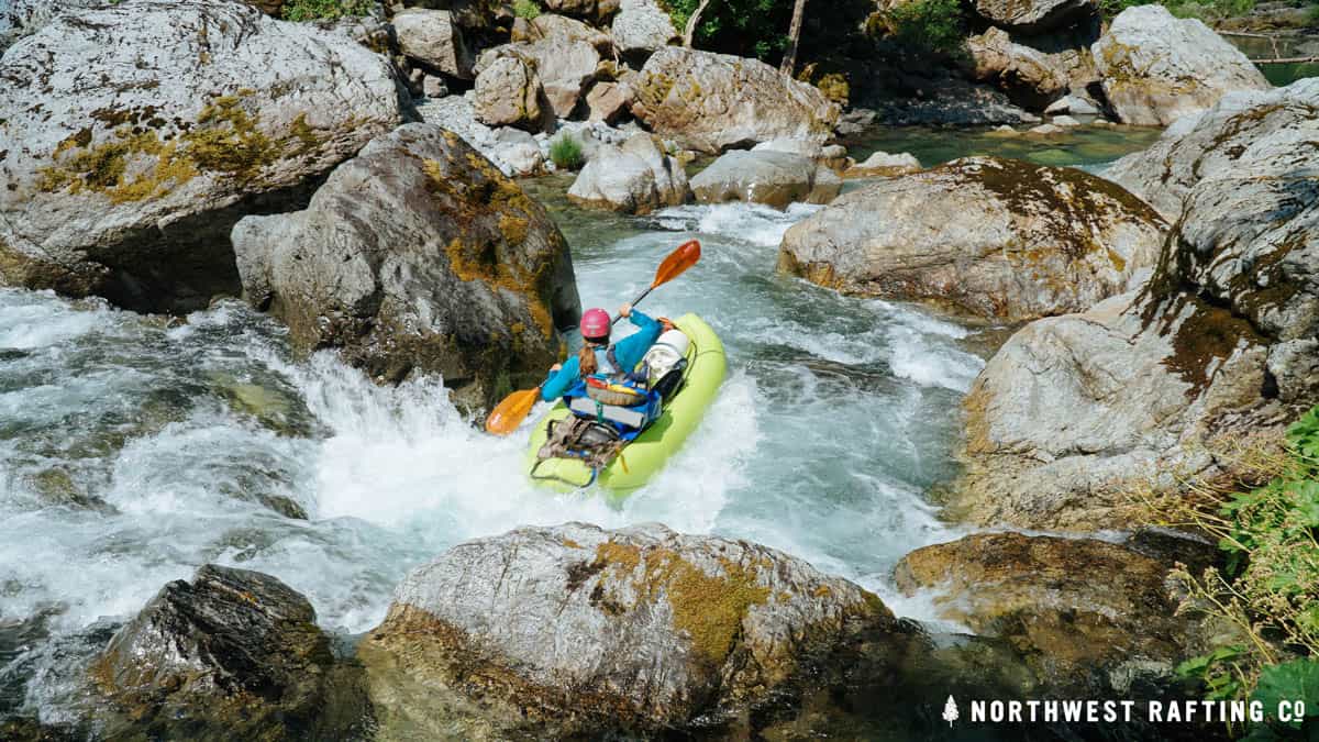 Aire BakRaft with overnight gear on the Chetco River