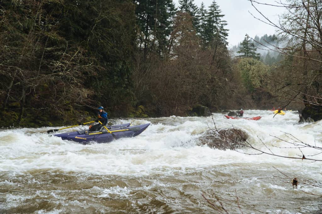 The bottom part of Pipeline Rapid on the Hood River