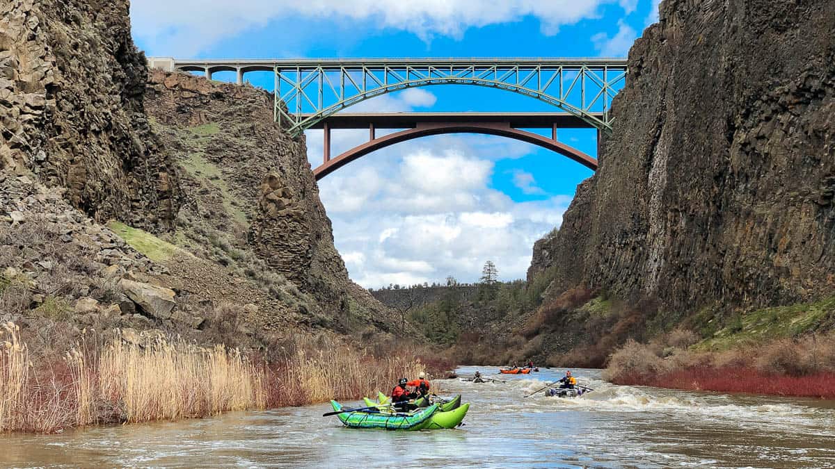 Floating below the bridges at Peter Skene Ogden State Park