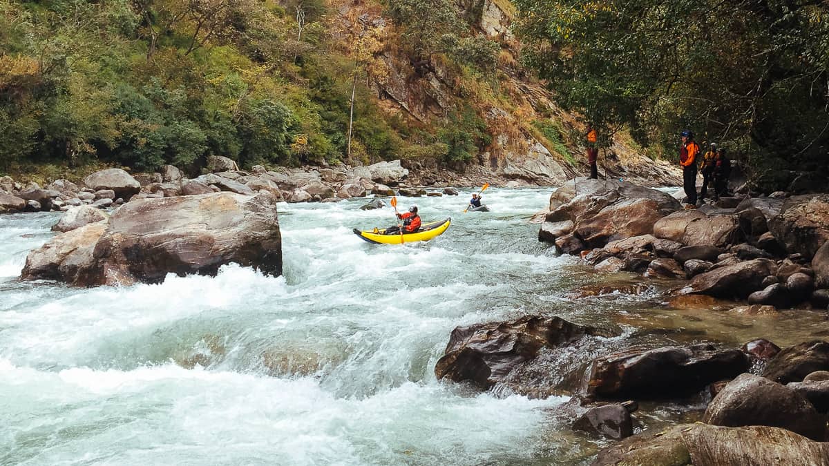 Kayaking Attachment Rapid on the Upper Mangde Chhu