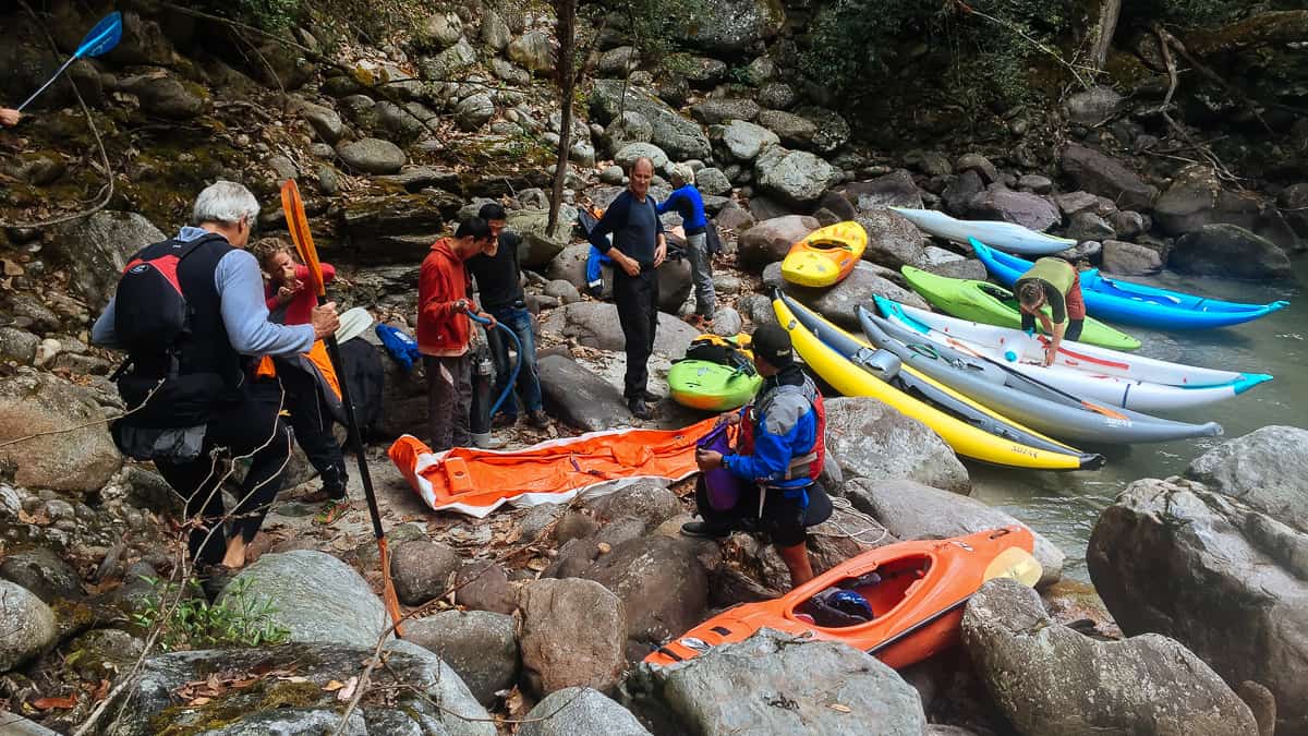 Small eddy at put-in for the Upper Mangde Chhu