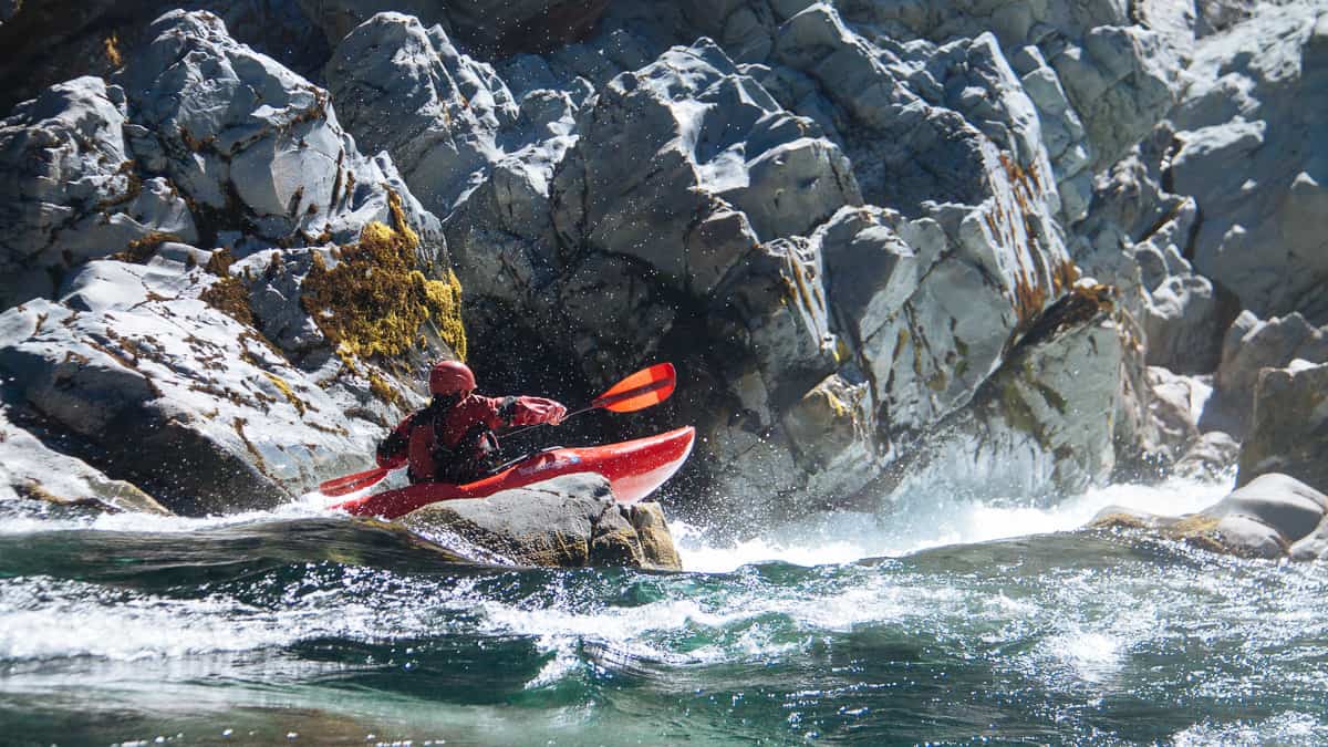 Kayaking one of the many challenging rapids in the South Fork Gorge