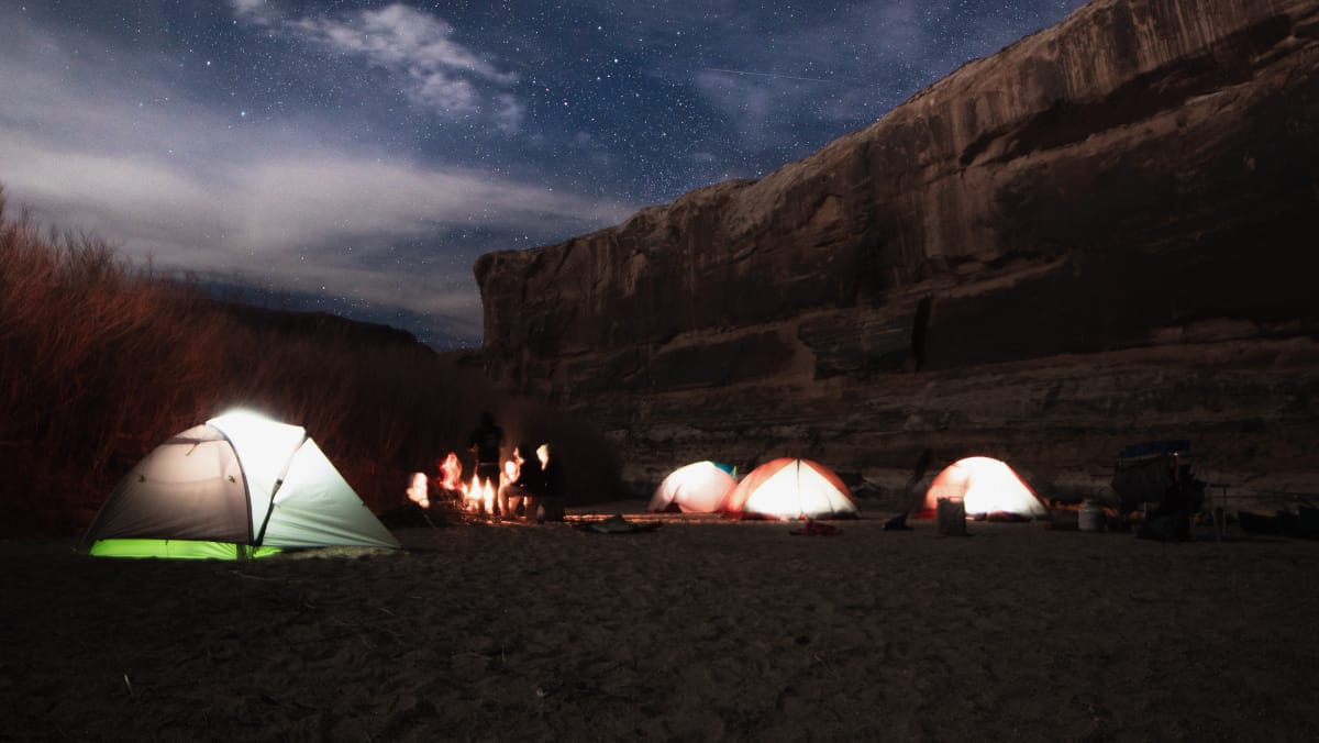 A starlit night camped above Three Canyon.