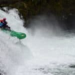 Small raft in a big drop (Sunset Falls)