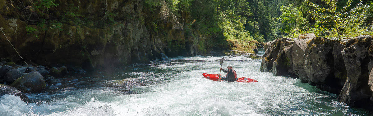 Kayaking Triple Drop on the White Salmon River