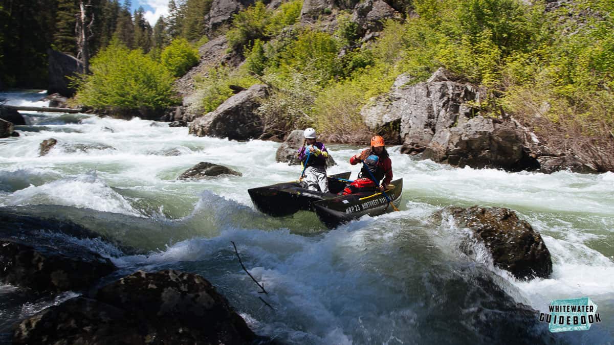 Two person "Shredder" on Eagle Creek in the Wallowa Mountains in Oregon