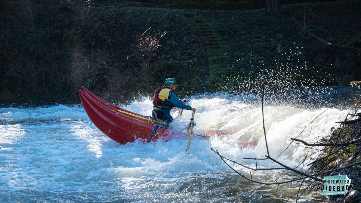 Val Shaul surfing the Little North Fork of the Washougal River